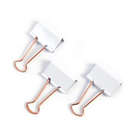 RAPESCO Pince double-clip, (L)19mm, blanc/or rose, 80 pièces