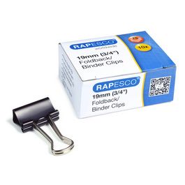 RAPESCO Pince double clip, largeur: 19 mm, noir, 80 pièces