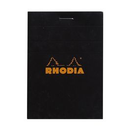 RHODIA Bloc agrafé No. 11, format A7, quadrillé 5x5, noir