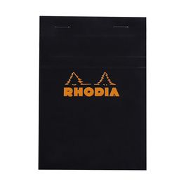 RHODIA Bloc agrafé No. 13, format A6, quadrillé 5x5, noir