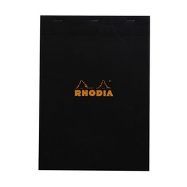 RHODIA Bloc agrafé No. 18, format A4, quadrillé 5x5, noir