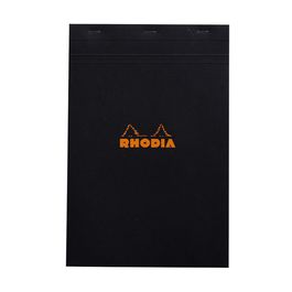 RHODIA Bloc agrafé No. 19, format A4+, quadrillé 5x5, noir