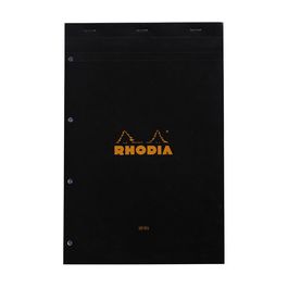 RHODIA Bloc agrafé No. 20, format A4+, Seyès, noir
