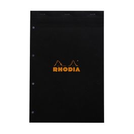 RHODIA Bloc agrafé No. 20, format A4+, quadrillé 5x5, noir