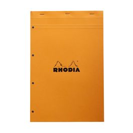 RHODIA Bloc agrafé No. 20, format A4+, quadrillé 5x5, orange
