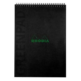 RHODIA Bloc reliure intégrale GREENPAD, A4+, ligné, noir