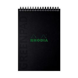 RHODIA Bloc reliure intégrale GREENPAD, A5+, quadrillé, noir