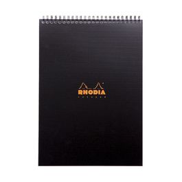 RHODIA Bloc spiralé Notepad, A4, quadrillé 5x5, noir