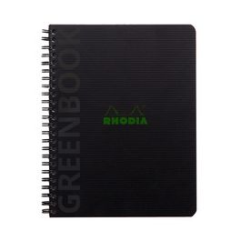 RHODIA Cahier à spirale GREENBOOK, A5+, quadrillé, noir