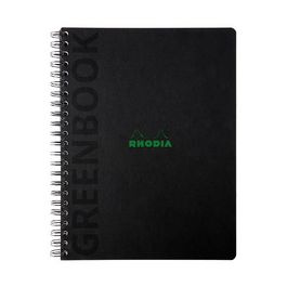 RHODIA Cahier à spirale GREENPAD, A4+, quadrillé, noir