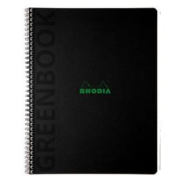 RHODIA Cahier à spirale GREENPAD, A4+, quadrillé, noir
