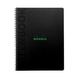 RHODIA Cahier à spirale GREENPAD, A5+, quadrillé, noir