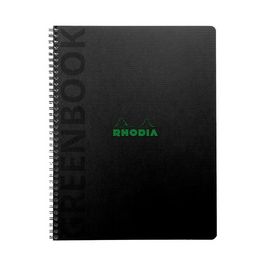 RHODIA Cahier à spirale GREENPAD, A5+, quadrillé, noir