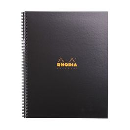 RHODIA Cahier à spirale "Note Book", format A4+, ligné, noir