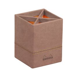 RHODIA Pot à crayons, en similicuir, bois de rose