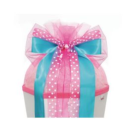 ROTH Ruban pour cornet scolaire "Pink Dots", bleu clair/rose