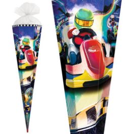 ROTH Schultüte "Kart Race", eckig, 850 mm, Folie