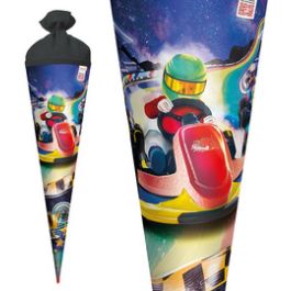 ROTH Schultüte "Kart Race", rund, 700 mm, Folie