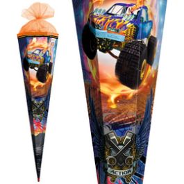 ROTH Schultüte "Monstertruck Fire", eckig, 850 mm