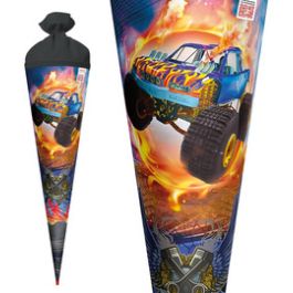 ROTH Schultüte "Monstertruck Fire", rund, 700 mm