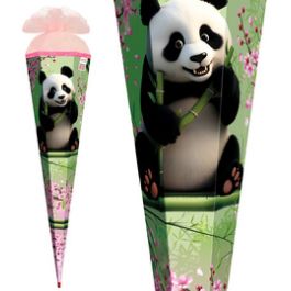 ROTH Schultüte "Panda", eckig, 850 mm, mit Glitzerborte