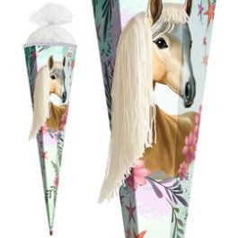 ROTH Schultüte "Pferd Bella", eckig, 850 mm, mit Wollmähne