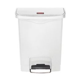 Rubbermaid Collecteur à pédale Slim Jim, 30 litres, blanc