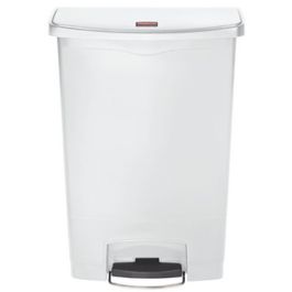 Rubbermaid Collecteur à pédale Slim Jim, 90 litres, blanc