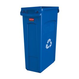 Rubbermaid Collecteur de déchets Slim Jim, 87 litres, bleu