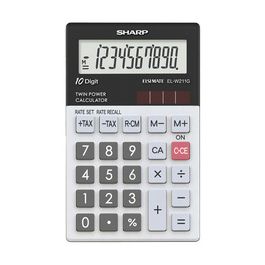 SHARP Calculatrice de poche modèle EL-W211G GY, alimentation