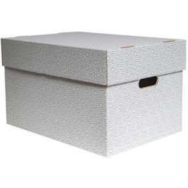 SMARTBOXPRO Boîte de rangement, grand, blanc/gris x3