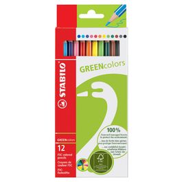 STABILO Crayon de couleur GREENcolors, étui carton de 12