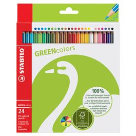 STABILO Crayon de couleur GREENcolors, étui carton de 24