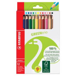 STABILO Crayon de couleur GREENtrio, épais, étui en carton