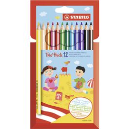 STABILO Crayon de couleur Trio long, corps large, étui de 12
