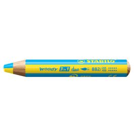 STABILO Crayon multi-talents woody 3en1 duo, jaune/bleu cyan