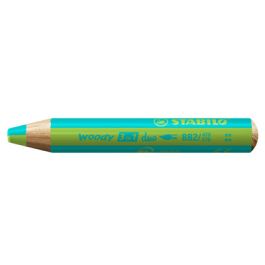 STABILO Crayon multi-talents woody 3en1 duo, turquoise/vert
