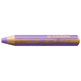 STABILO Crayon multi-talents woody 3en1, rond, mauve pastel