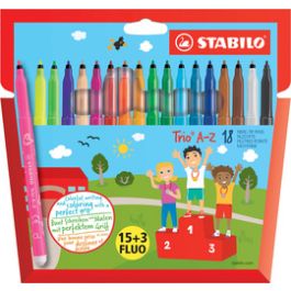 STABILO Feutre Trio A-Z, étui carton de 18, PACK SPECIAL
