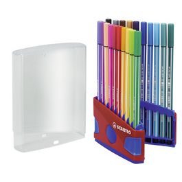 STABILO Stylo feutre Pen 68, ColorParade de 20, gris/bleu