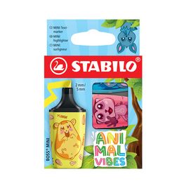 STABILO Surligneur BOSS MINI Animal Vibes, étui carton de 3