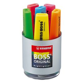 STABILO Surligneur BOSS ORIGINAL, boîte ronde de 6