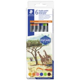 STAEDLER Feutre double pointe "Afrique", étui en carton de 6