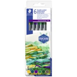 STAEDLER Feutre double pointe "Asie", étui en carton de 6