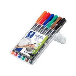 STAEDTLER Marqueur permanent 318F Lumocolor, étui de 6