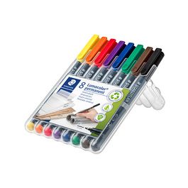 STAEDTLER Marqueur permanent 318F Lumocolor, étui de 8