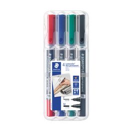 STAEDTLER Marqueur permanent 348 Lumocolor duo, étui de 4