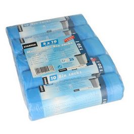 STARPAK Sac poubelle HDPE à liens coulissants, 120 litres