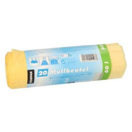 STARPAK Sac poubelle HDPE à liens coulissants, 60 L, jaune