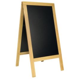 Securit Panneau trottoir DELUXE, avec tableau noir, hêtre
